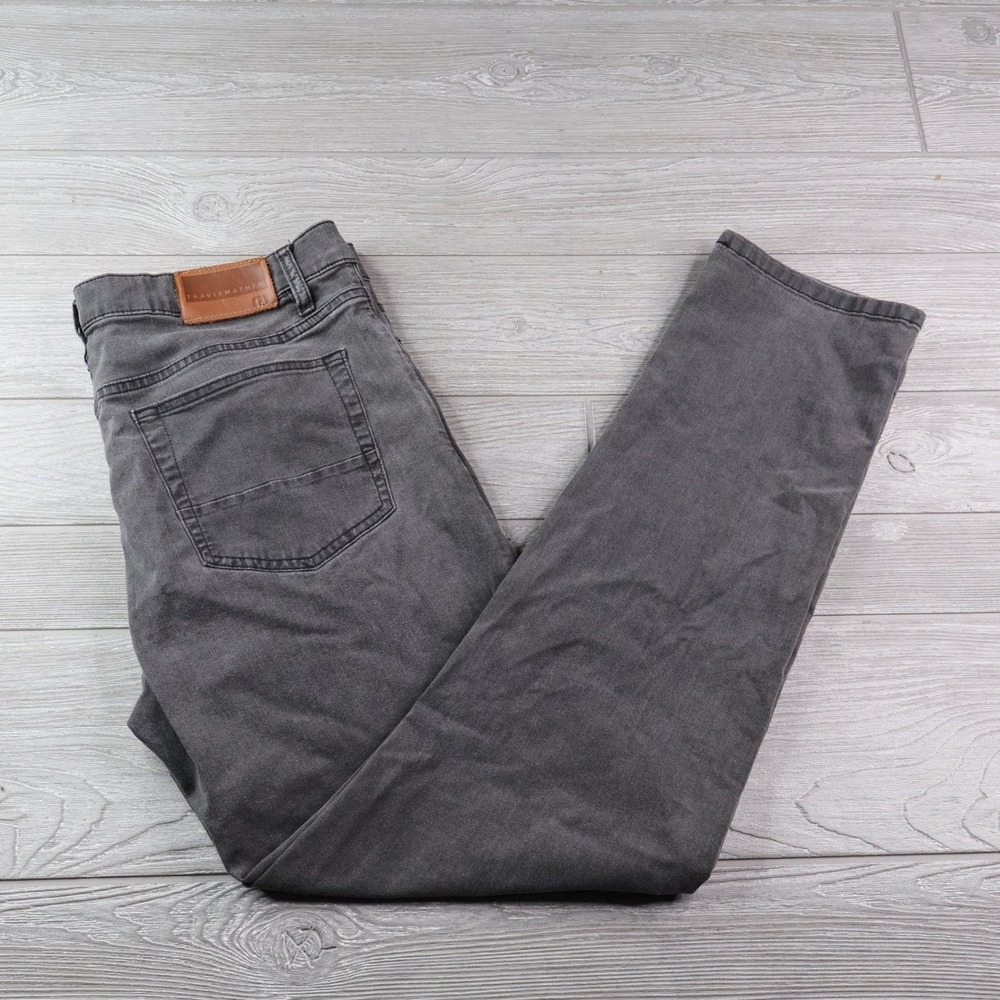 TravisMathew Straight Leg Stretch Golf Jeans Men's 33x31 Charcoal Gray